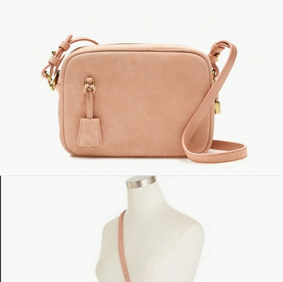 J. Crew Handbags - J. Crew Pink Suede Signet Crossbody**Final Price**